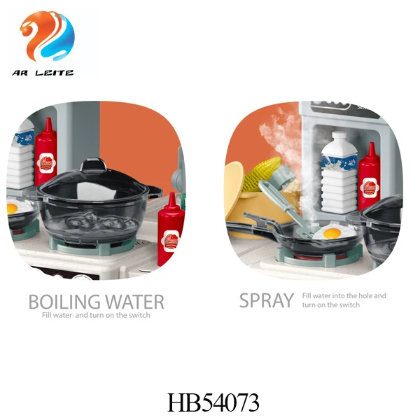 Kitchen Kids Toys Sets Pretend Spray Games 79 PCS Mini Kitchen Toys Kids Real Cooking Sink Set Game Kitchen Toys For Kids