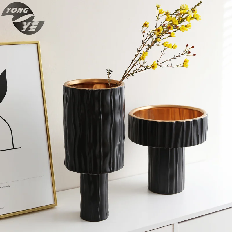 Modern Ceramic Origami Basin Creative Vase Fashion Nordic Hotel Model Room Home Crafts Decorations Ornaments