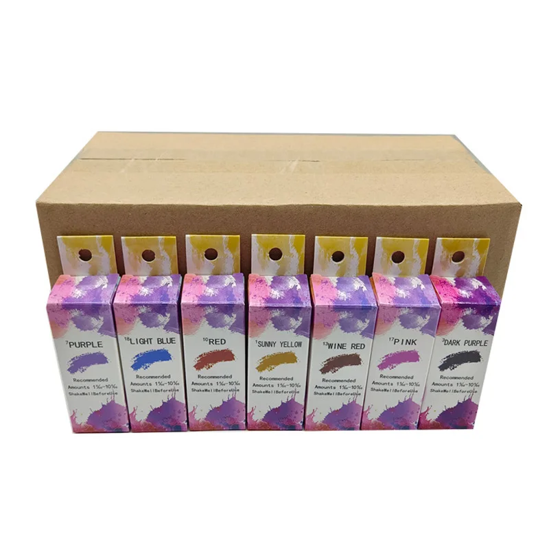 Wholesale high quality 20ml individual color box pigment candle liquid dye