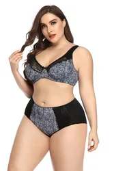 OEM Factory D Cup Cotton Womens Sexy Fat MM spandex briefs Underwear Bra