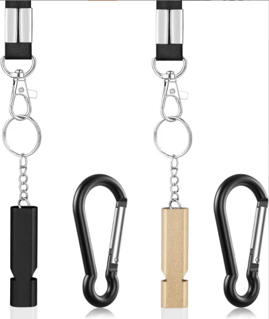 High quality double tube whistle keychain high frequency aluminum dog whistle set for pet