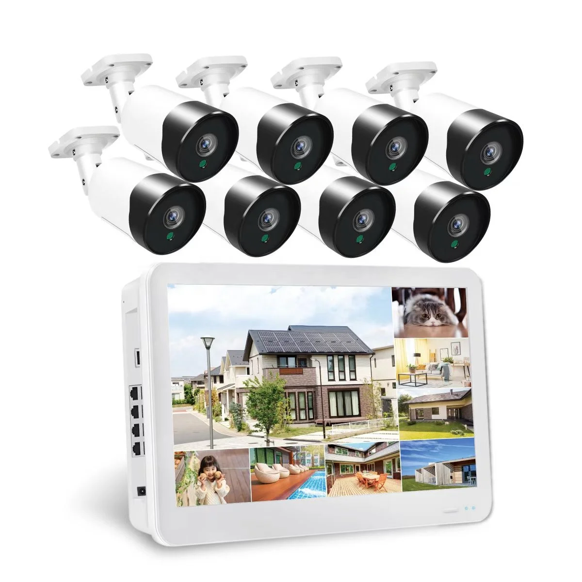 CCTV Camera with 4CH 6CH 8CH 12 inches Monitoring system  5MP/8MP Water proof new product with decent shape and design IP169 Kit