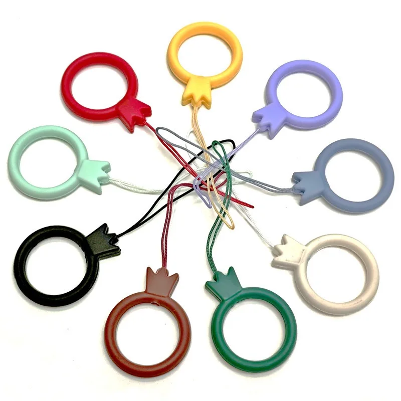 New Crown Anti-Drop Short Silicone Ring Buckle Lanyard DIY Mobile Phone USB Flash Drive Fan & Umbrella Holder