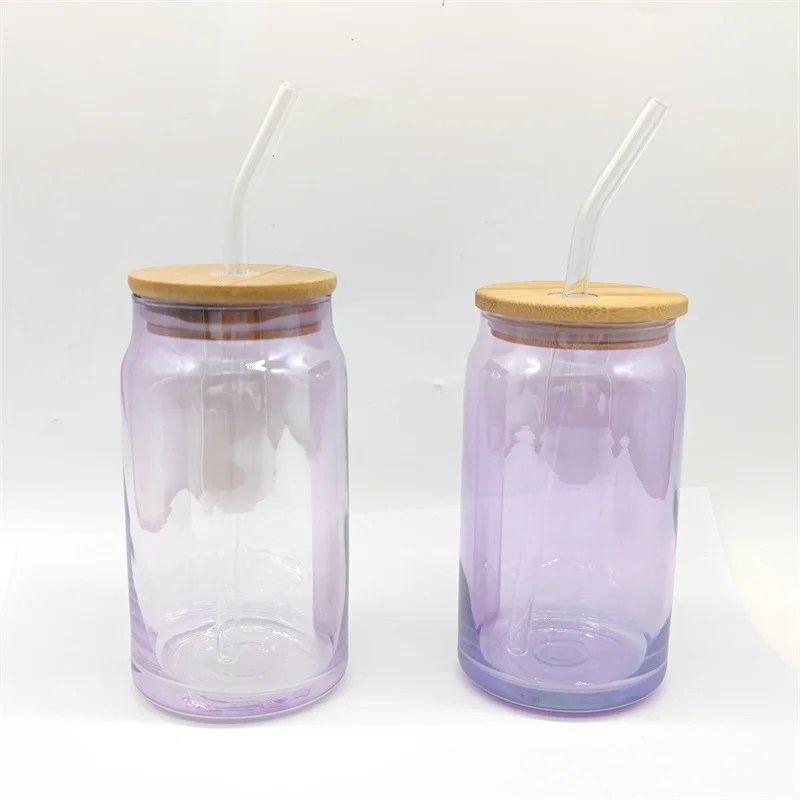 High borosilicate glass Cola glass can cold drink glasses juice glas blank sublimation empty tumbler custom colored