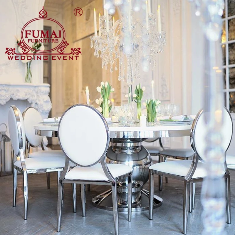 Dining Room Furniture Banquet White Round Classic Dining Table