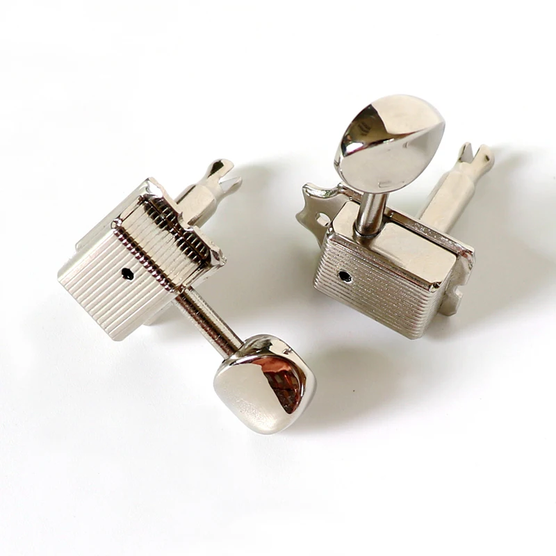 Винтажный гитарный тюнер с металлической ручкой, 6 в линейке, никелевый цвет, для гитар ST/TL с 8 мм металлической втулкой