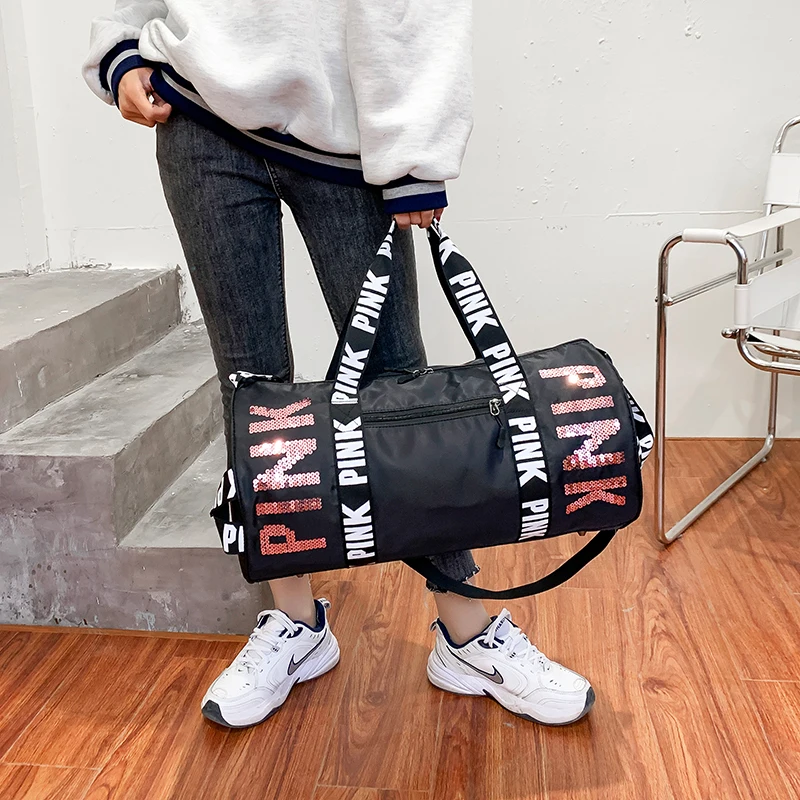 Fashion Black Quilted Luxury Spinnanight Tote Overnight Bags Large Customized Womens Travel Duffle Weekender Bag