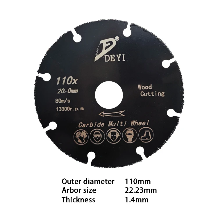 105mm-230mm Black Circular Saw Blade For Wood High Speed High Efficiency Durability Diamond Saw Blade