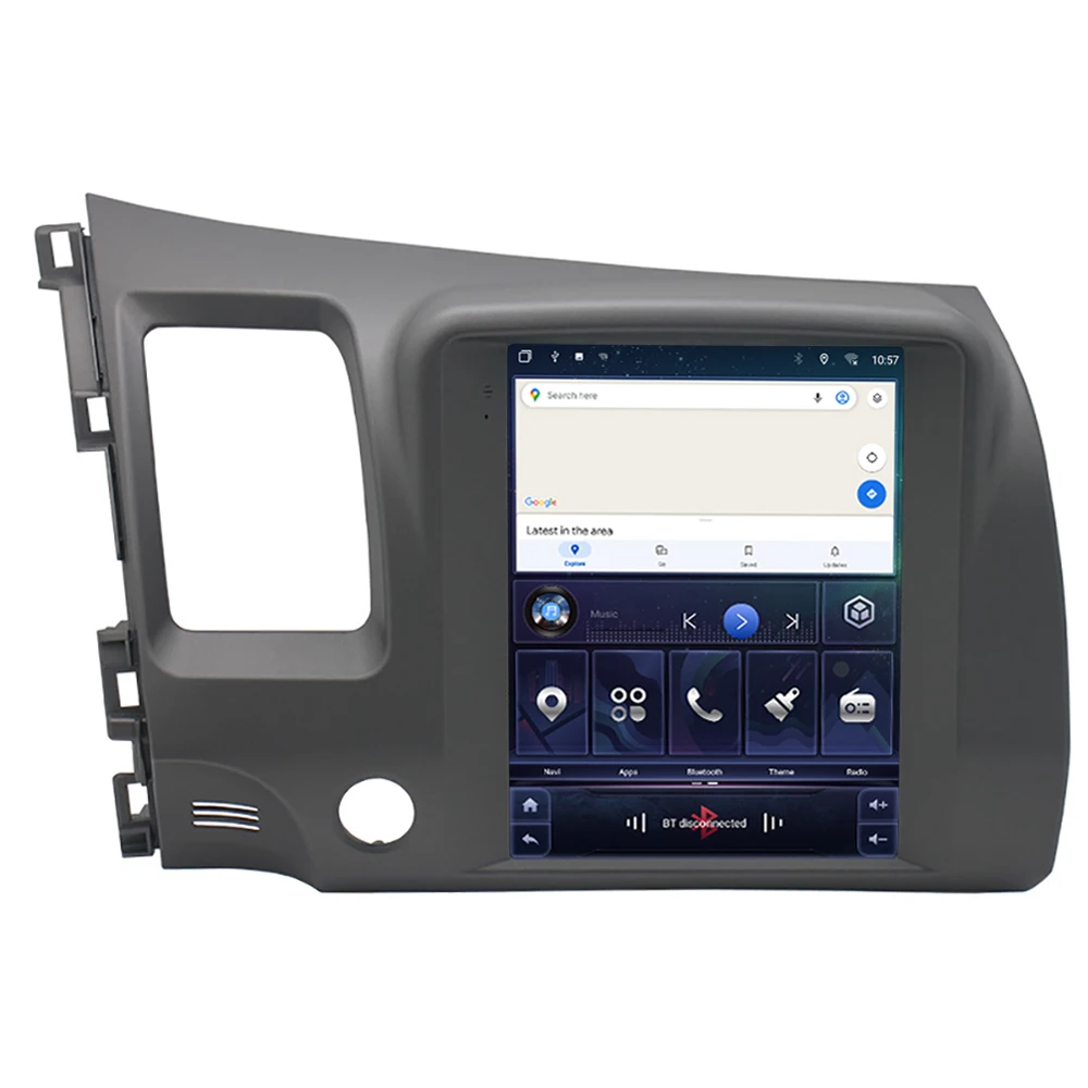 9.7'Tesla Style 4G BT IPS Screen Android GPS Navigation Carplay Stereo Multimedia Car Radio Player For Honda Civic 2005~2011