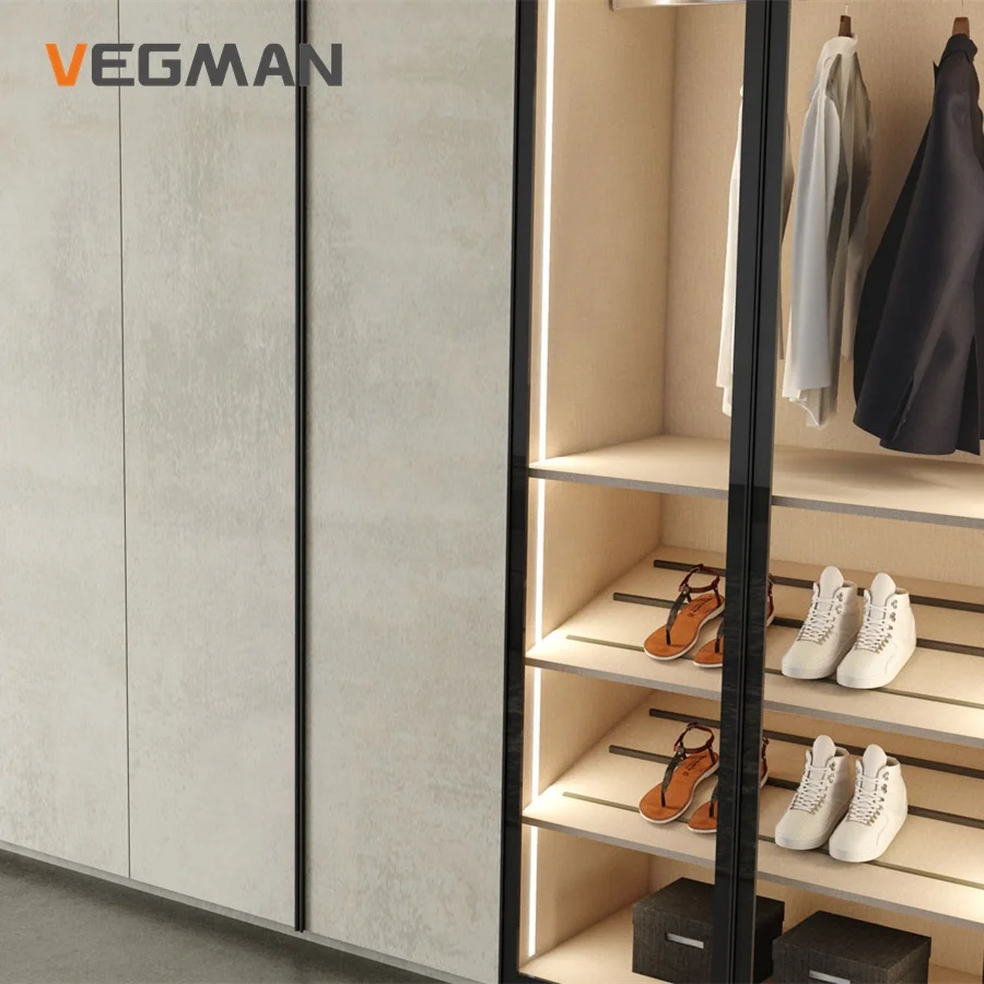 Шкаф-органайзер с раздвижными дверцами из МДФ современная мебель для спальни на заказ шкафы