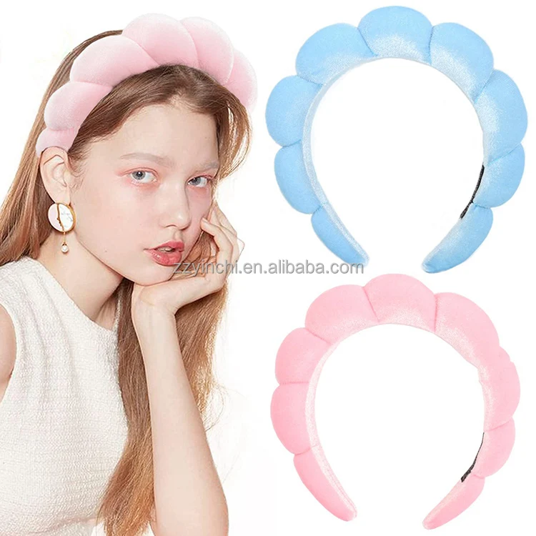 Custom Twist Sponge Headbands Spa Hairbands for Women Fabric Head Band for Skincare Face Makeup Hair Hoop