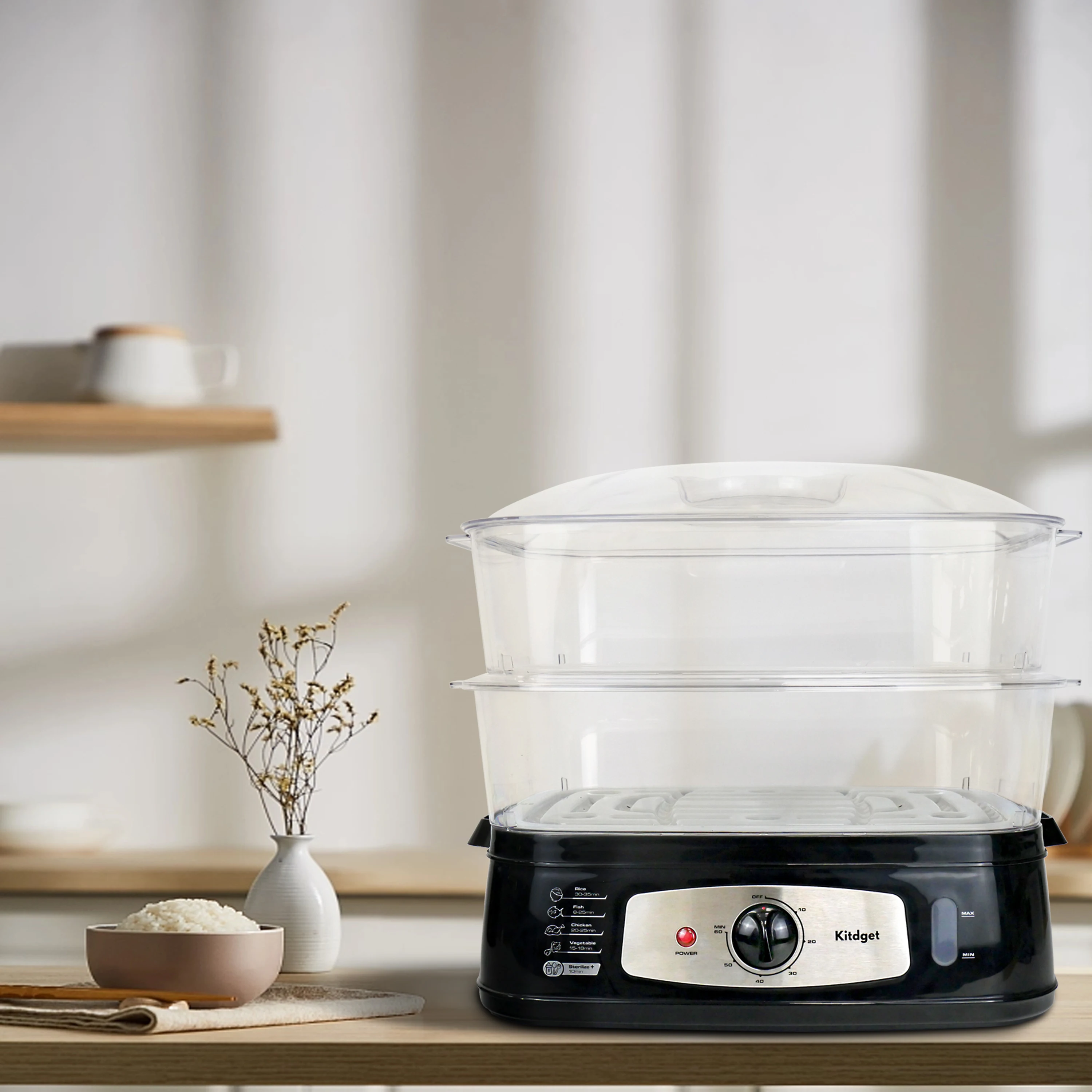 Factory Best Sale stainless steel Electric Food Steamers induction cooker cooker 20L big capacity steamer fish steamer