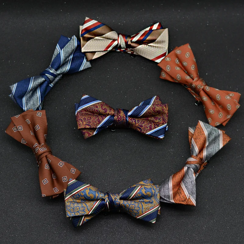 Wholesale Fashion Mens Bow Tie Classics Adjustable Bow Ties For Man High Quality Polyester Tie with Embroidered Pattern
