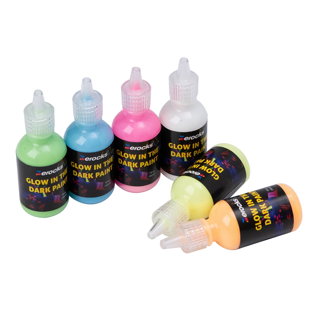 luminous powder /glow in the dark paint 12 colors 30 ml  a set can be customized package