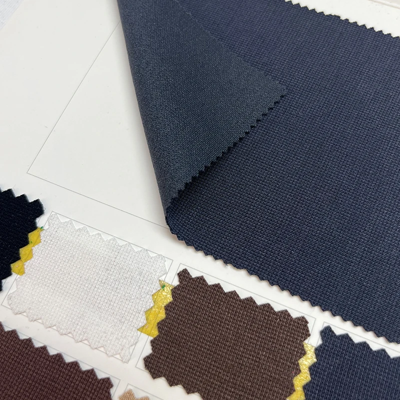 Customized Breathable Comfort Suit Fabric 260Gsm 34%Rayon 56% Nylon 10% Spandex Knit Blend Fabric