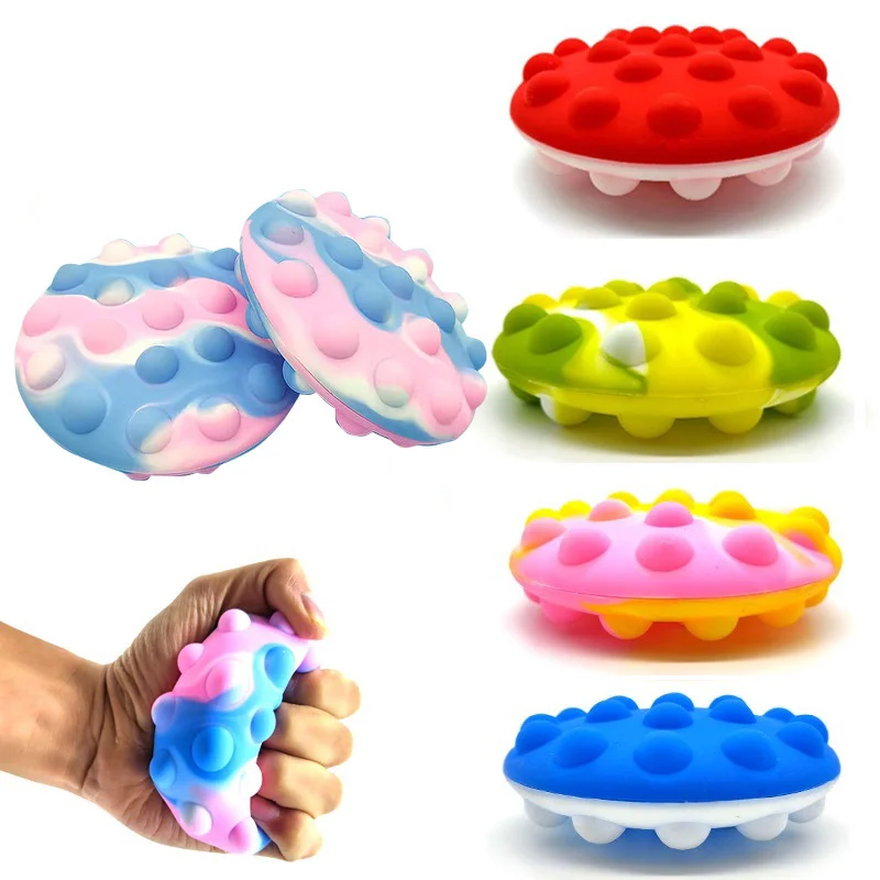 Silicone 3D spherical rat killing pioneer flying saucer crackling cake pressing bubble ball fingertips fidget toys pop bubble