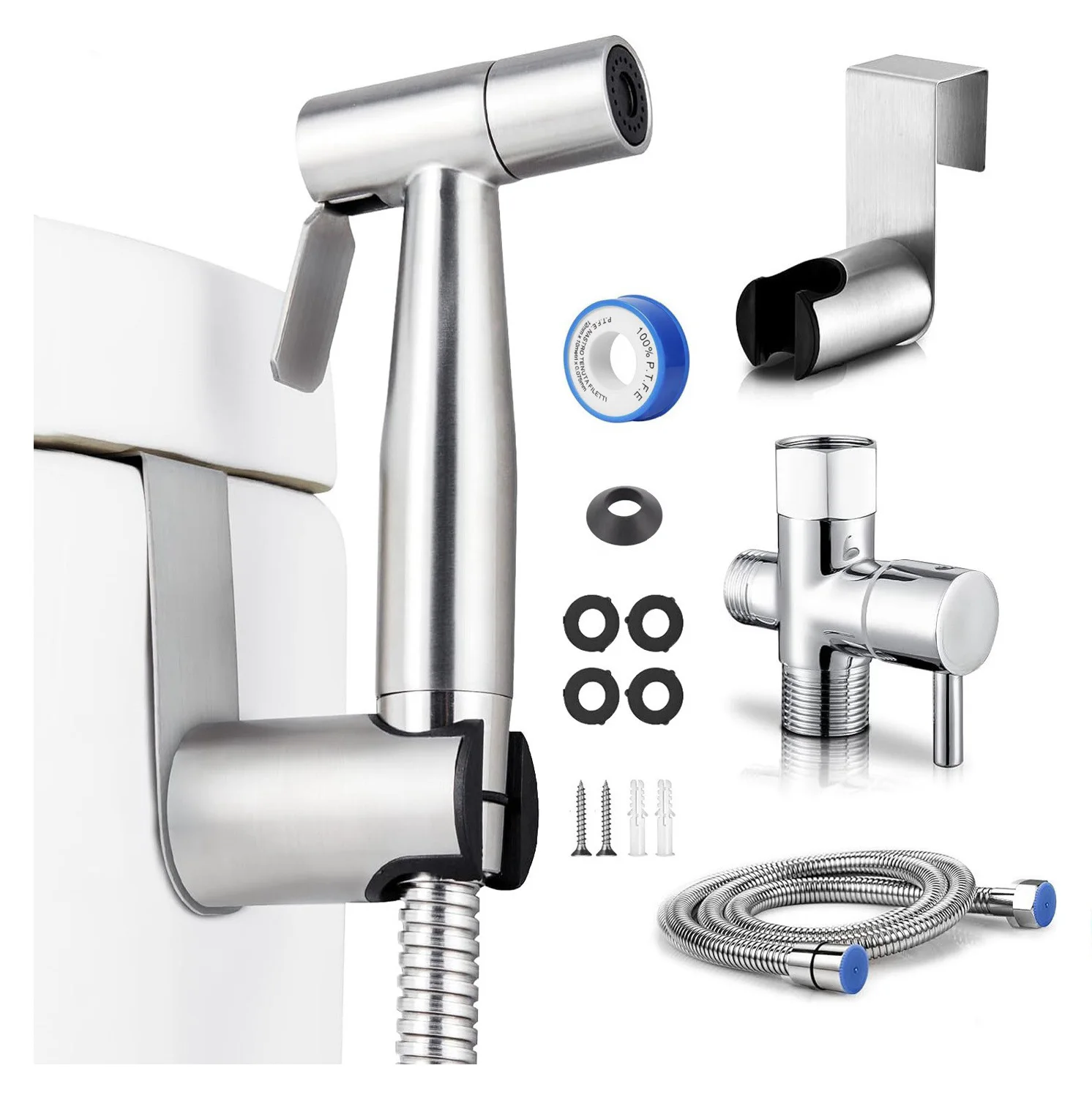 Manufacturers 304 Stainless Steel Bathroom Toliet Sprayer Portable Handheld Sprayer Set Kit Integrated Jet Spray