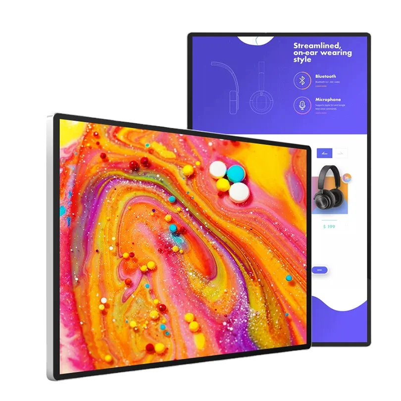 vertical 42inch lcd information totem interactive touch screen wall mounted internet kiosk