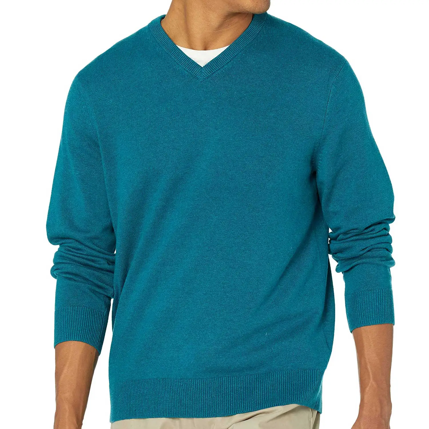 Shinesia OEM Men Plain Sublimation Wool Cotton V Neck Knit Jumper Custom Winter Pullover 100% Cashmere Knitted Sweater  for Men