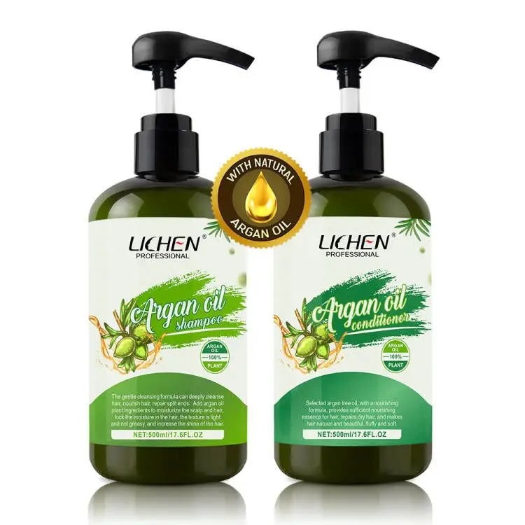 lichen hot selling  private label vegan argan oil shampoo and conditioner