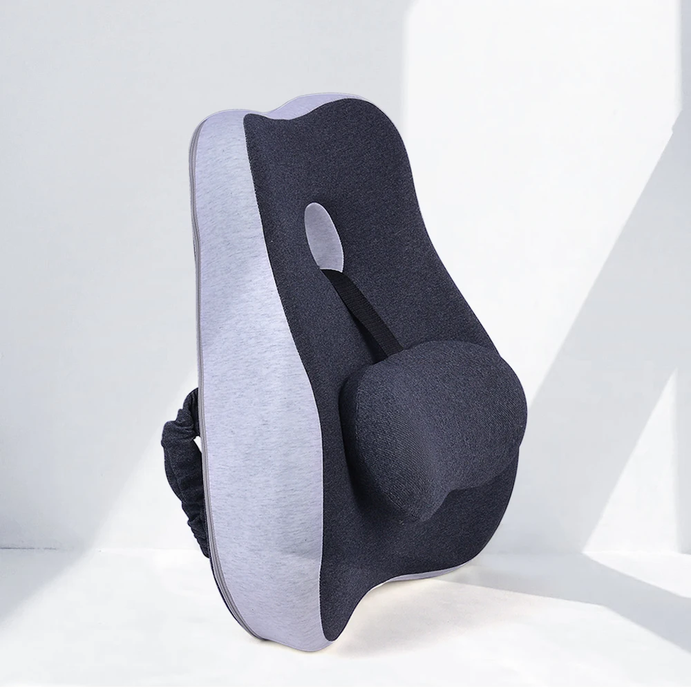 Beezin Pure Color Universal Office Working Car Travel Memory Foam Lumbar Support Pillow