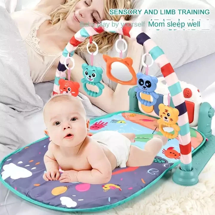 Baby Pedal Piano Gymnastic Rack Multi-Function Game Crawling Mat USB Charging Newborn Infant Toddler Gift GYM Play Mat