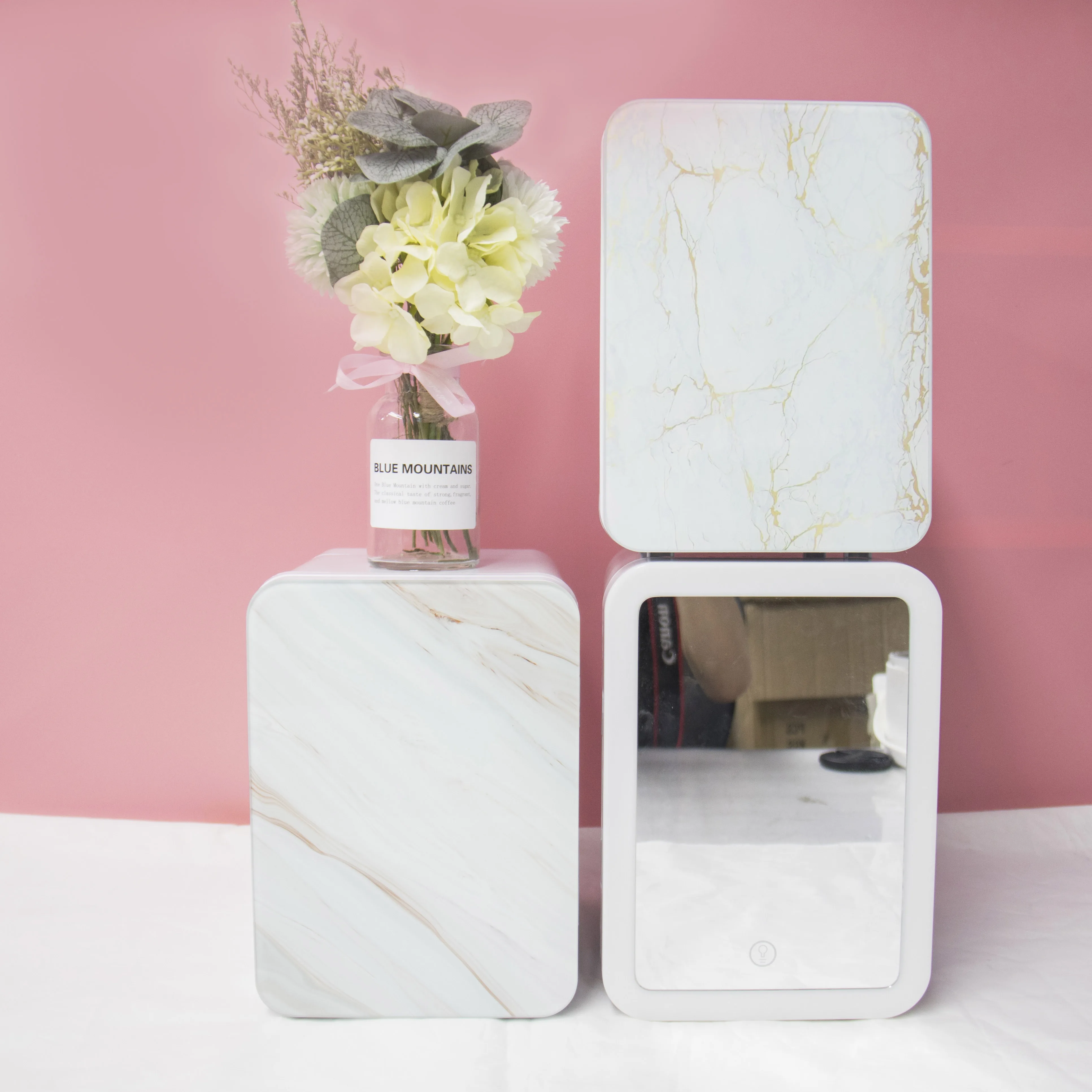 5L Custom home cosmetic hotel fridge beauty mini fridge small refrigerator Skincare makeup refrigerator mirrored