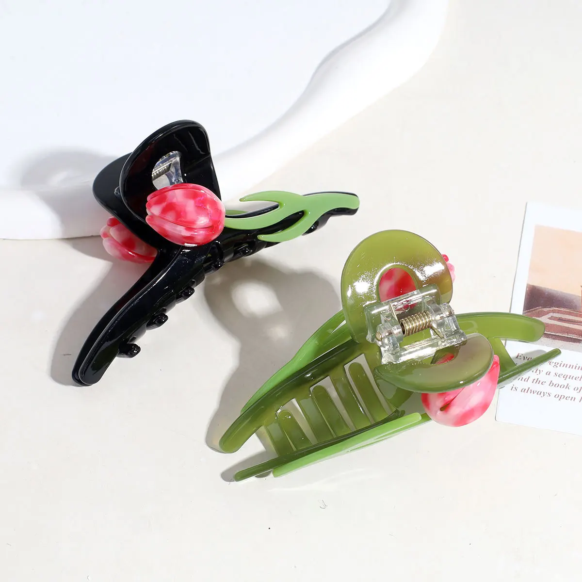 Large Acetate Hair Accessories Korean Creative Tulipa Hair Claws Fashion Sweet Cellulose Acetate Hair Clip for Girls