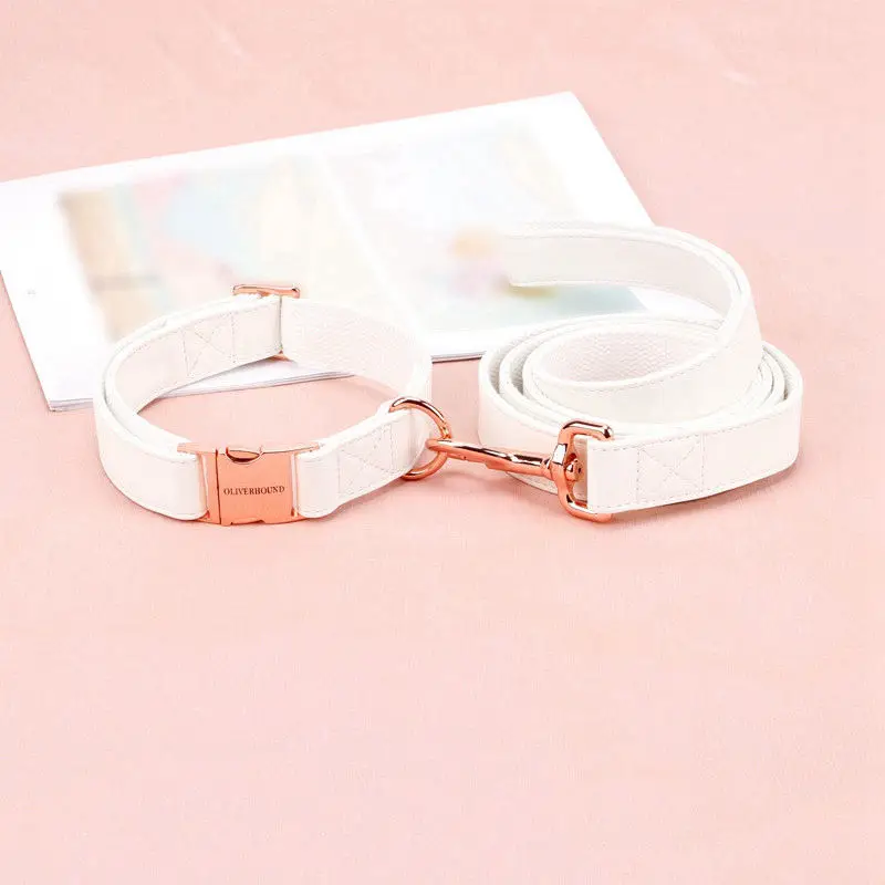 leather dog collar and leash luxury pet collar leather packaging premium metal buckle dog collar designer dog Lead