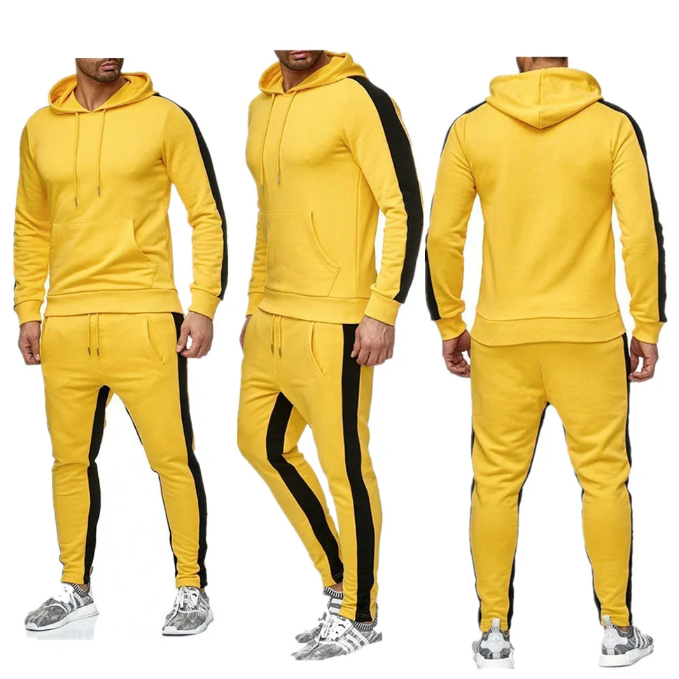 High Quality Pullover Blank Tracksuits Set With Pocket Men Jogging Suits