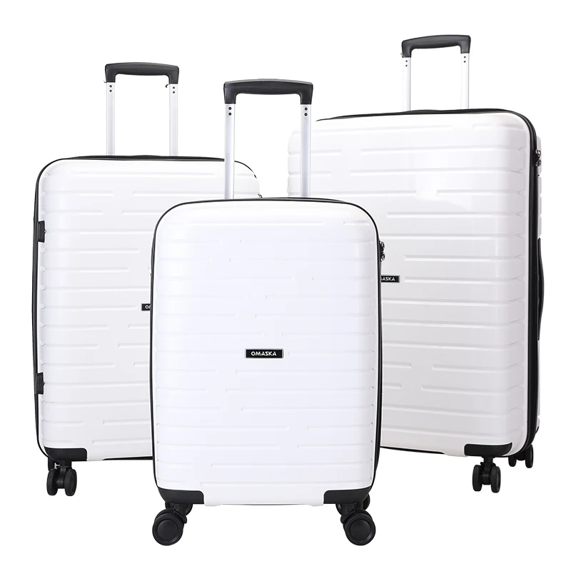OMASKA Custom Cheap PP Luggage Set 20 24 28 Inch Polypropylene Suitcase