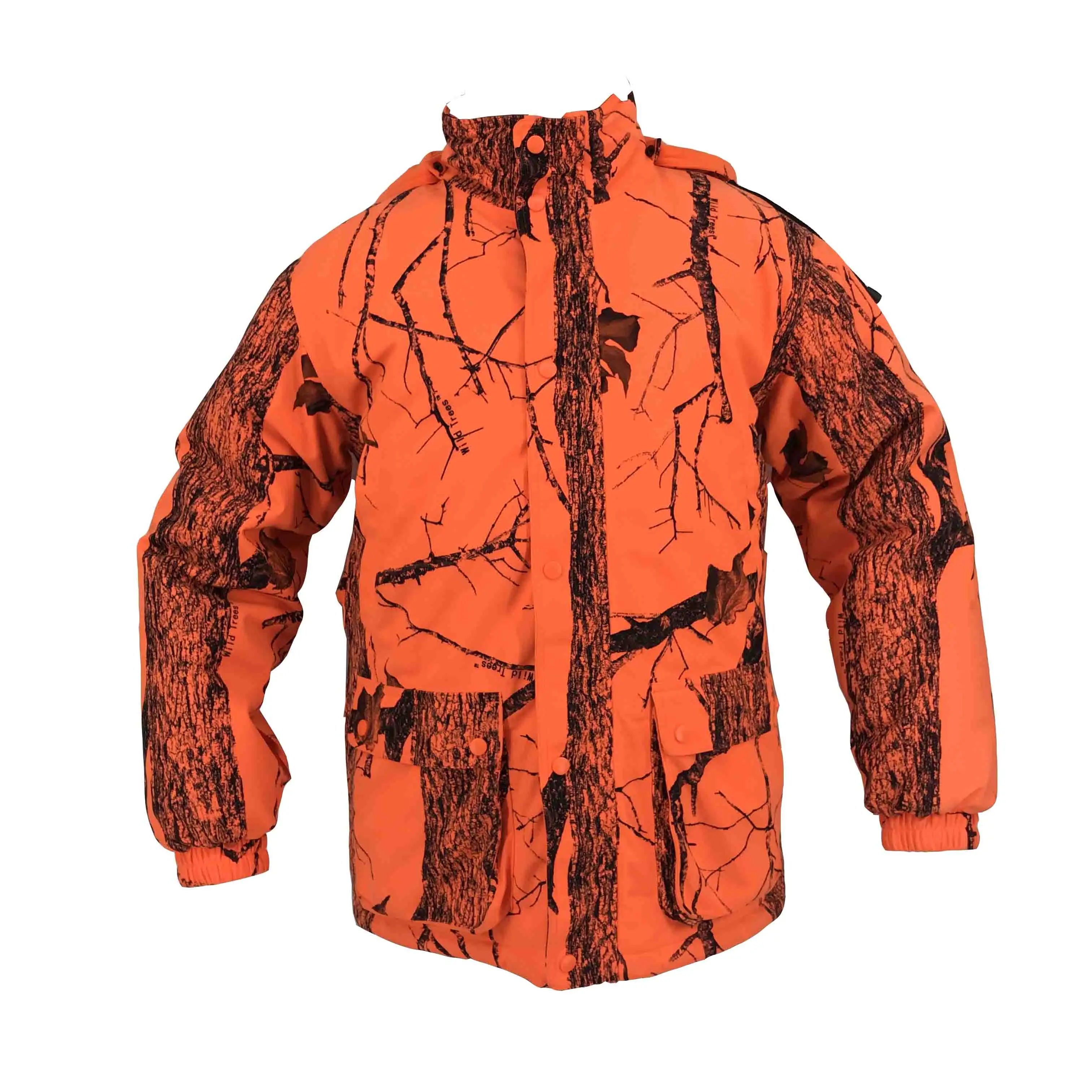 Men Winter Orange Forest Hunting Shooting Camo Insulated Jackets For Deer Hunting Games