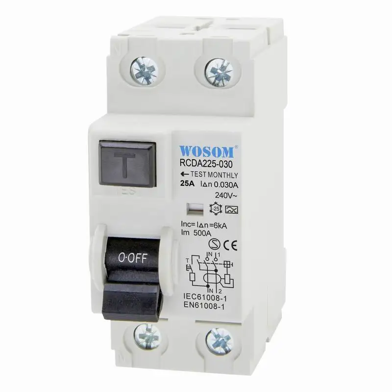 WOSOM China manufacturer professional RCDA263-300 Type A 2Pole 63Amps 300mA rcd