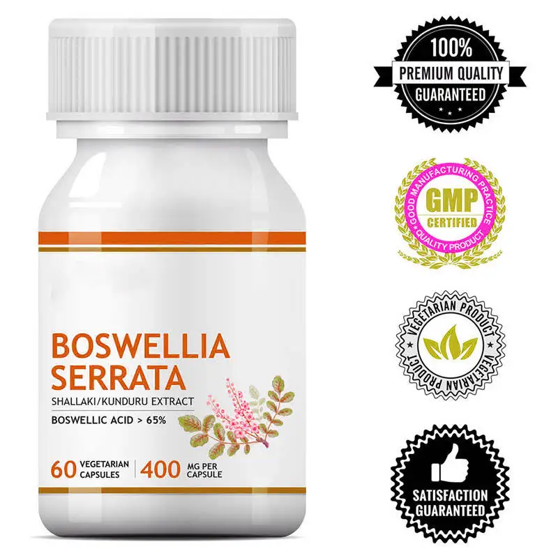 Экстракт INLIFE Boswellia Serrata 400 мг 60 вегетарианских капсул добавка для ухода за суставами с> 65% босвеллиновыми кислотами