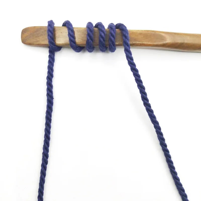 Wholesale Colourful 2.5MM Cotton Braided 3 Strand Twisted Cord Drawstring rope