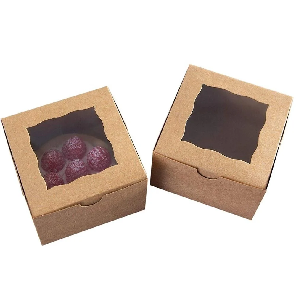 100 Pcs Cookie Boxes with window Individual Small  Single cupcake Boxes Dessert Boxes White