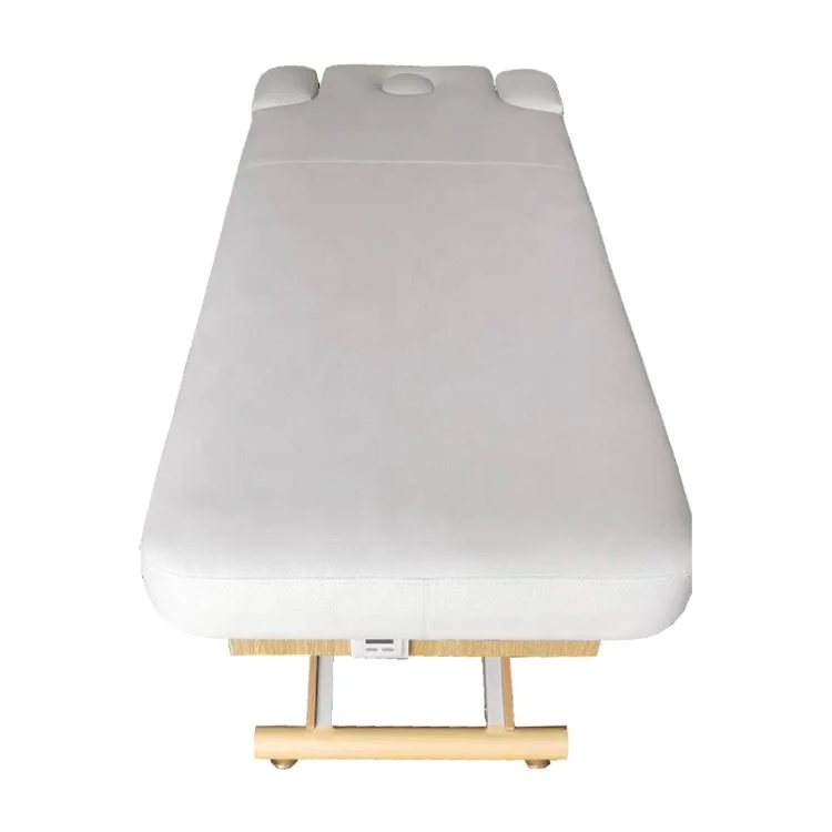 Electrical control bed height beauty spa bed with tiltable backrest