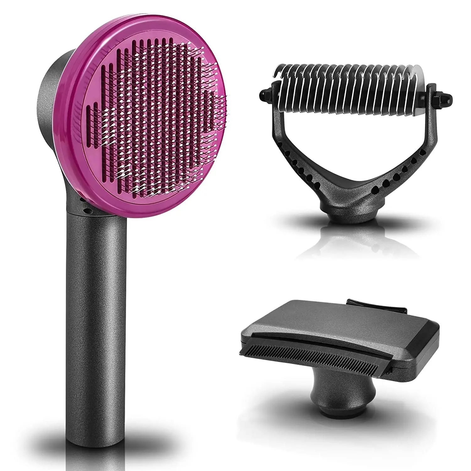 3 in 1 Pet Hair Grooming Tool Pet Fur Cleaning and Shedding Brush Set  Pet Hair Remover Brushes Comb for Dog & Cat