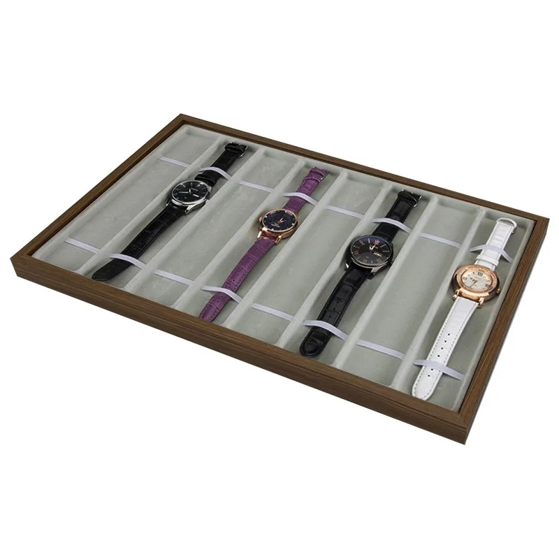 New 8 10 Grids Antique Black Walnut Wood Watch Strap Display Show Organizer Tray