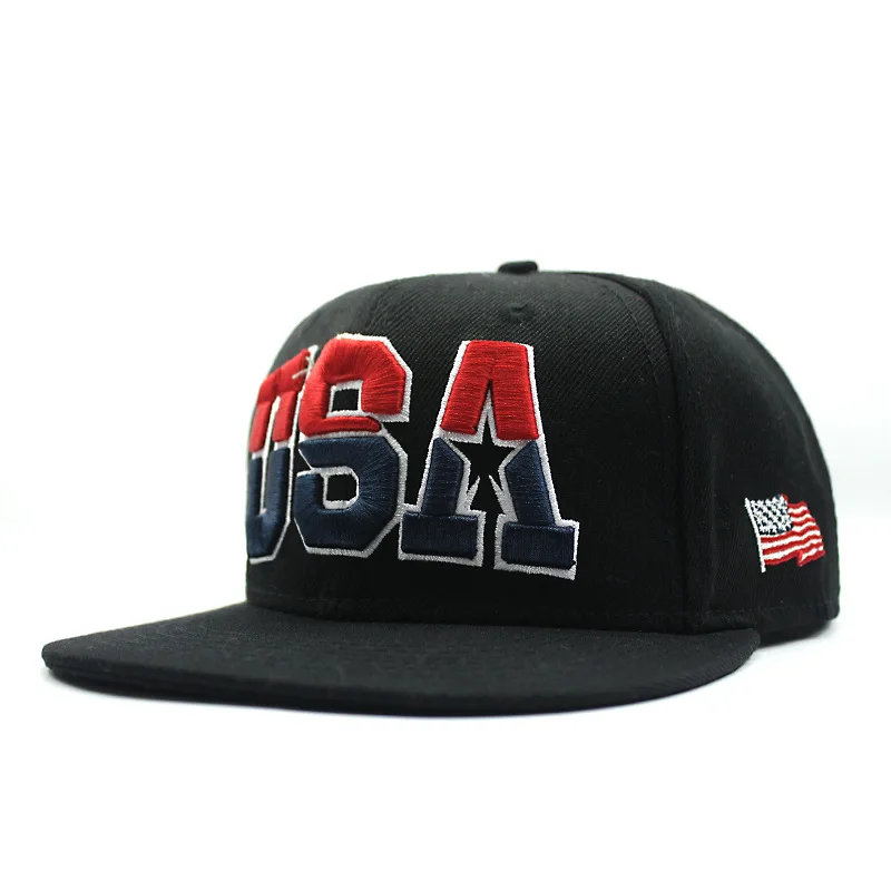 Hot Sale Mens Baseball Hat Flag Design Men Hip Hop Snapback Hat With USA Flag Custom Design Snapback Hats