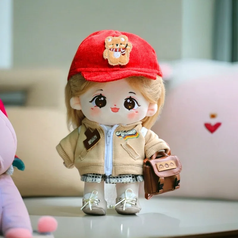 20cm Maillard College style cotton plush doll figure costume props costume set cute unisexual soothing stress relief toys