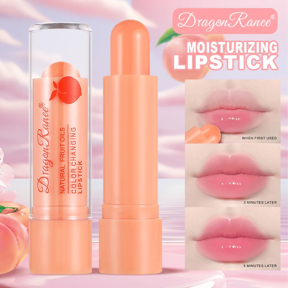 Dragon Ranee Warm Lipstick Jelly Color Changing Lipstick Hydrating Moisturizing  Honey Peach Fruit Orange Lipstick