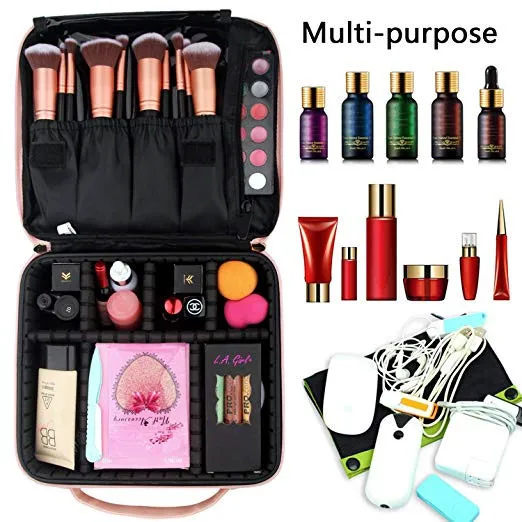 Wholesale makeup cases custom beauty cosmetics pink makeup train case bag