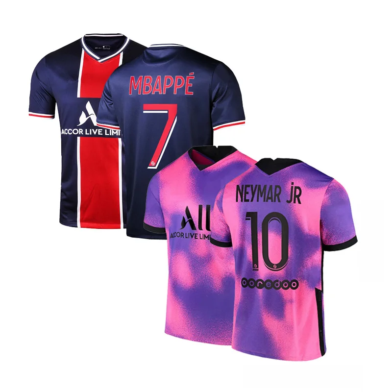Paris #7 MBAPPE #11 NEYMAR JR Home Mens Shirt Custom Soccer Jersey Thailand Quality Football Jerseys Soccer Wear Uniform