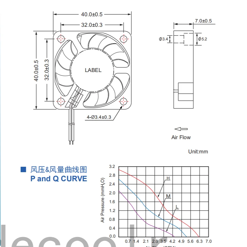 Aidecoolr 40*40*7Mm Small Mini Micro Fan Ventilation Exhaust 12V Brushless Dc Cooling Fan Axial Flow Fan