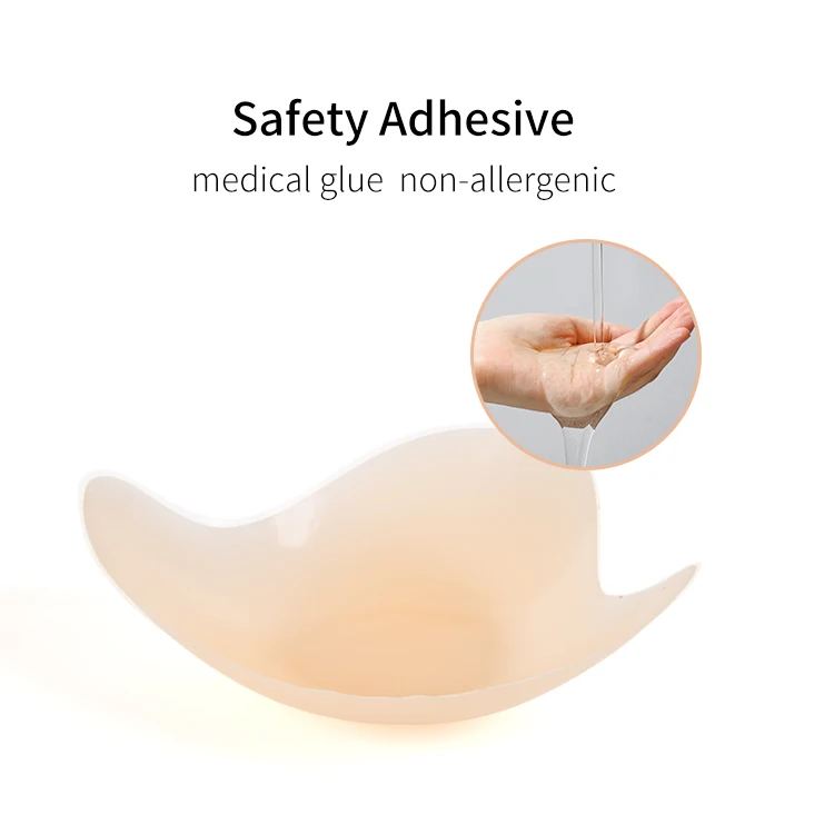 stick on silicone bra cups matte opaque gather breast invisible seamless adhesive silicone bra