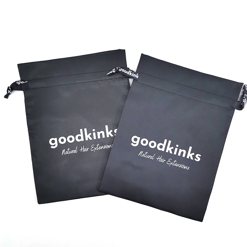 Silk Extension Packaging Satin Hair Bag for Makeup Cosmetics Jewelry Textile Packaging Beauty Products Bag