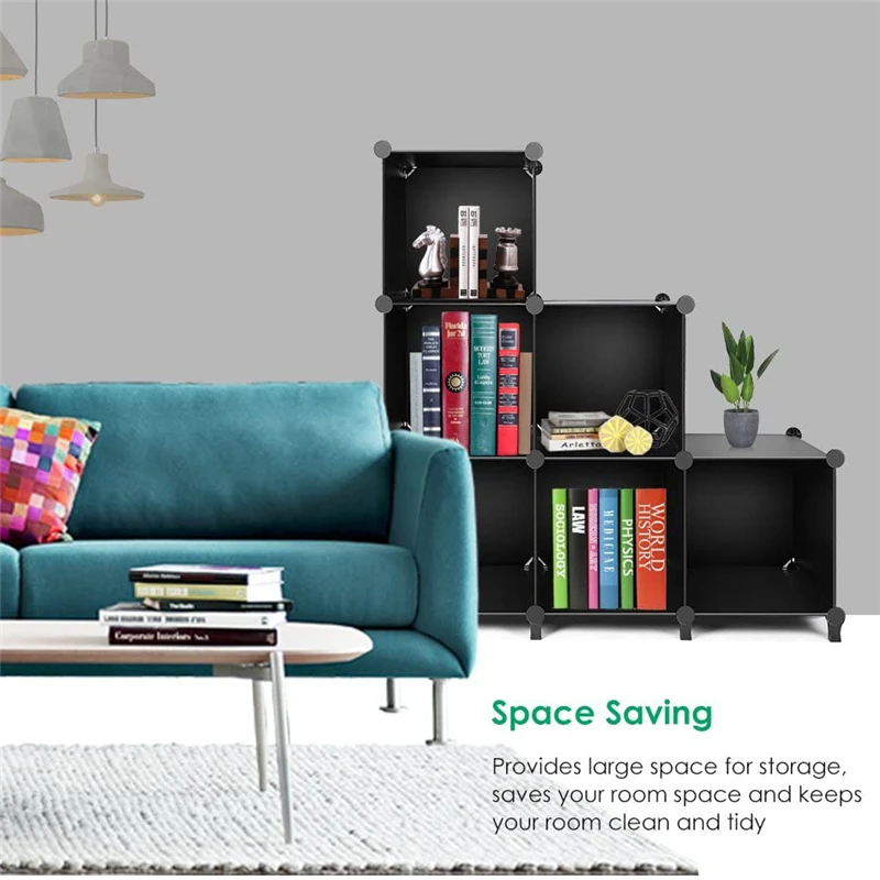 Cube Storage 6-Cube Closet Organizer Storage Shelves Cubes Organizer DIY Plastic Closet Cabinet home rank shelf