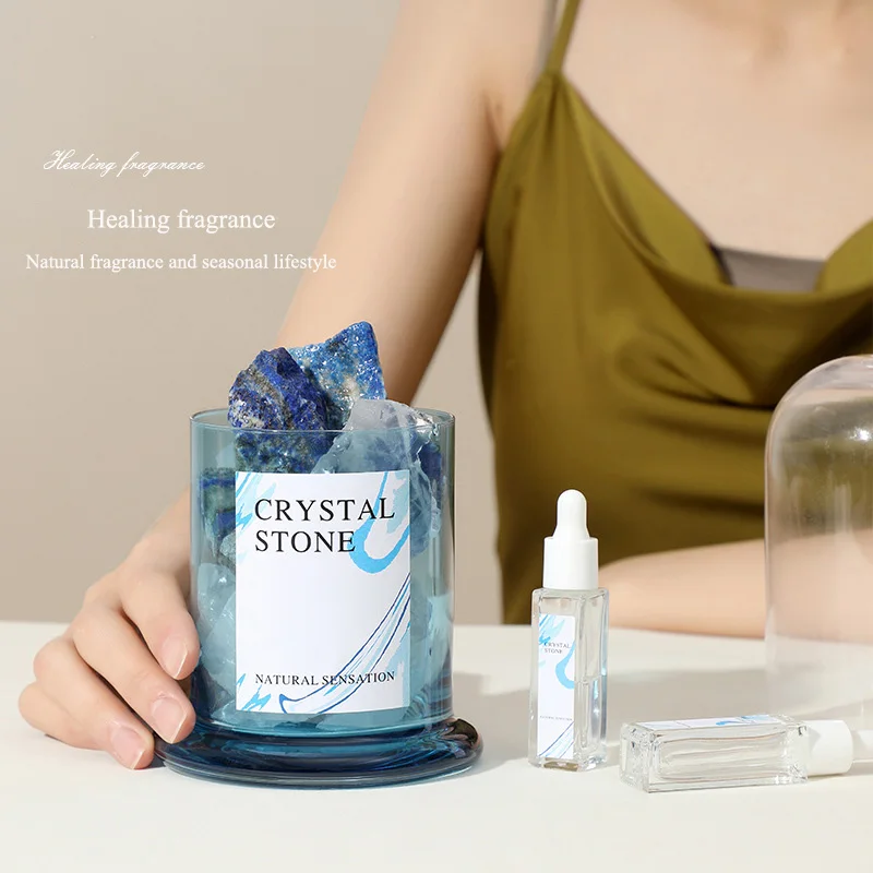 Home  Decorative Christmas Aromatherapy Wholesale Gift Aroma Decor Factory Produced Aroma Essential Oil Set Reed Diffuser stone