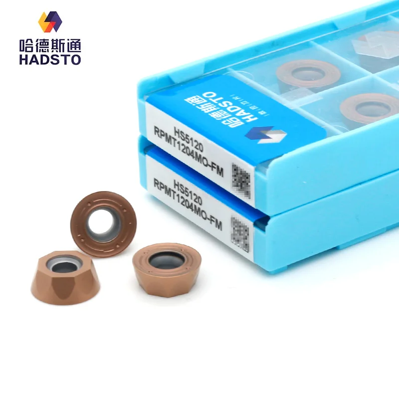 HADSTO RPMT1204MO-FM-HS5120 Round milling tool carbide milling cutter cnc milling inserts blade for High hardness steel parts